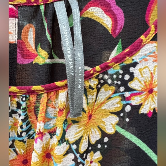 ANTHROPOLOGIE Adair Velvet Trimmed Floral Boho Midi Dress sz 8 US - Picture 14 of 14